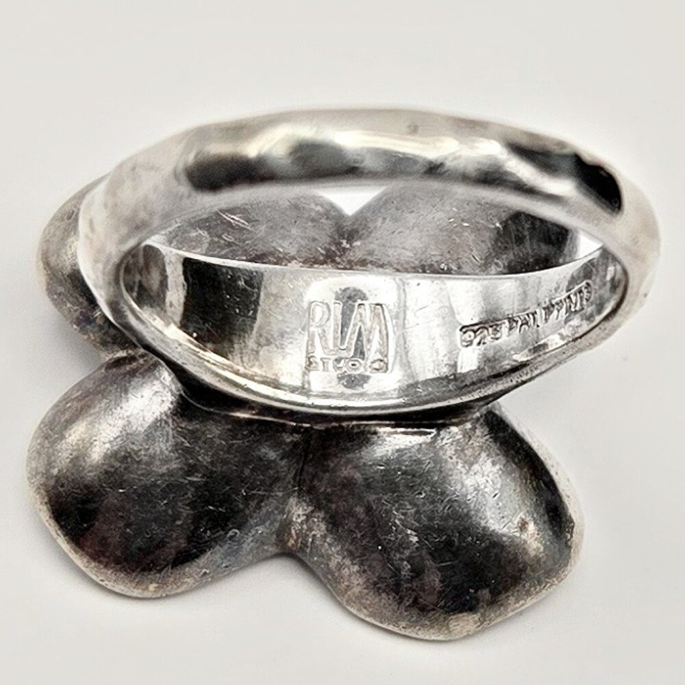 RLM Studio Sterling Silver Dogwood Flower Ring | Size 7.5 Nature Modernist Ring - Picture 8 of 8